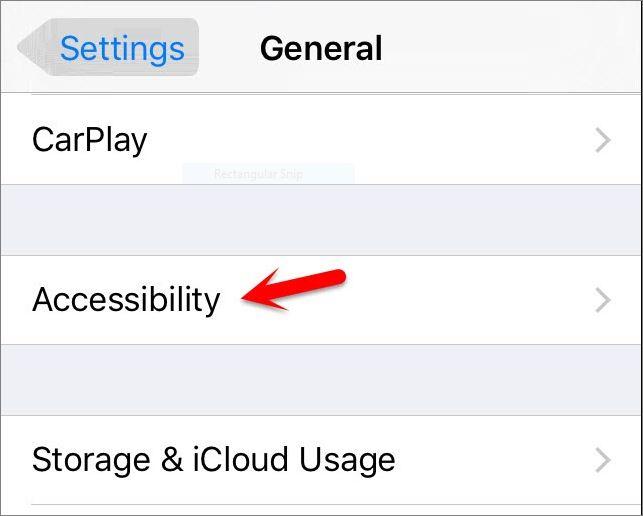 Settings General Accessibility