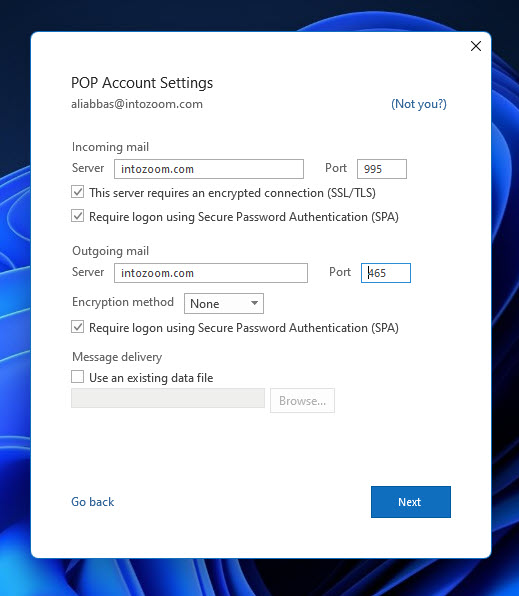 Pop Account Settings