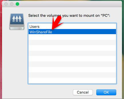 Select Share Folder