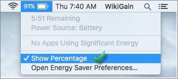 Show Mac Bettry Percentage
