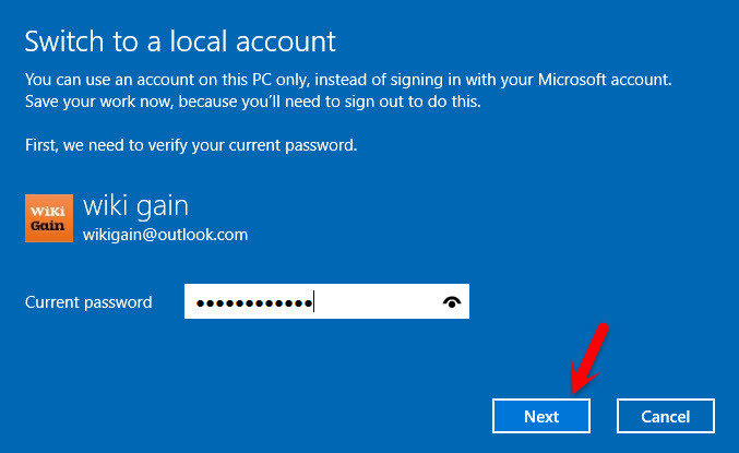 Enter Microsoft Account Password