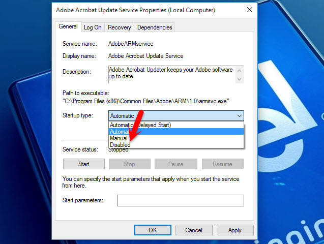 Stop Windows Services