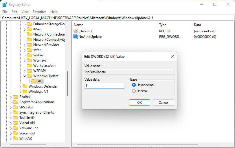 Change Value Data