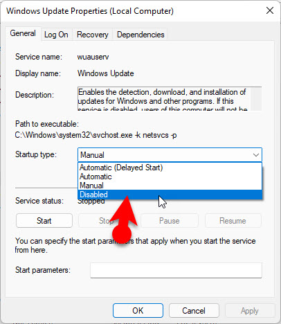 Disable Windows Update