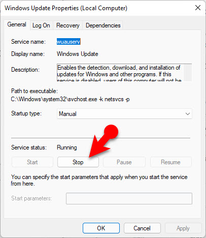 Stop Windows Update Service