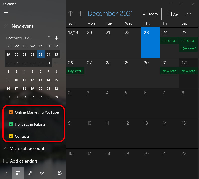 Modify Your Calendar