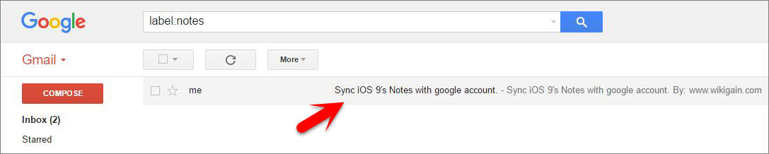 Note Synced With Google Account