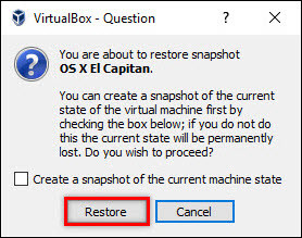 Confirm Restore