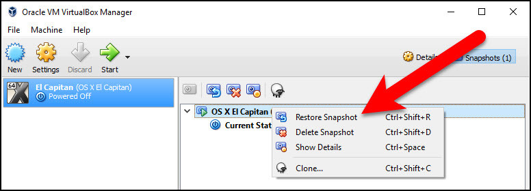 Restore Snapshot