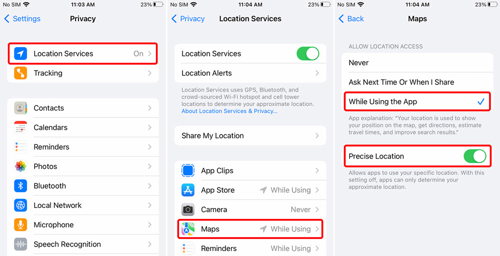 Enable Precise Location From Settings
