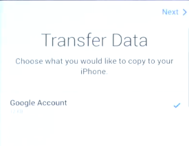 Select Data To Transfer