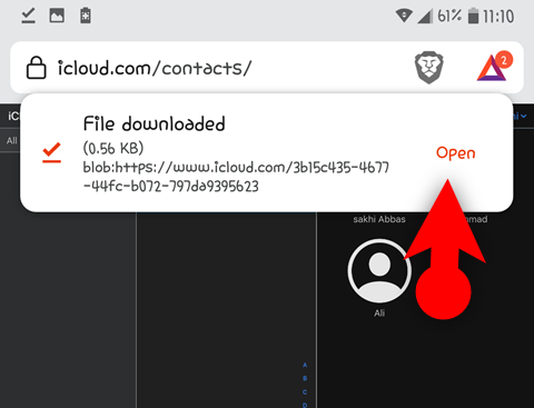 6 Open The Downloaded Contacts
