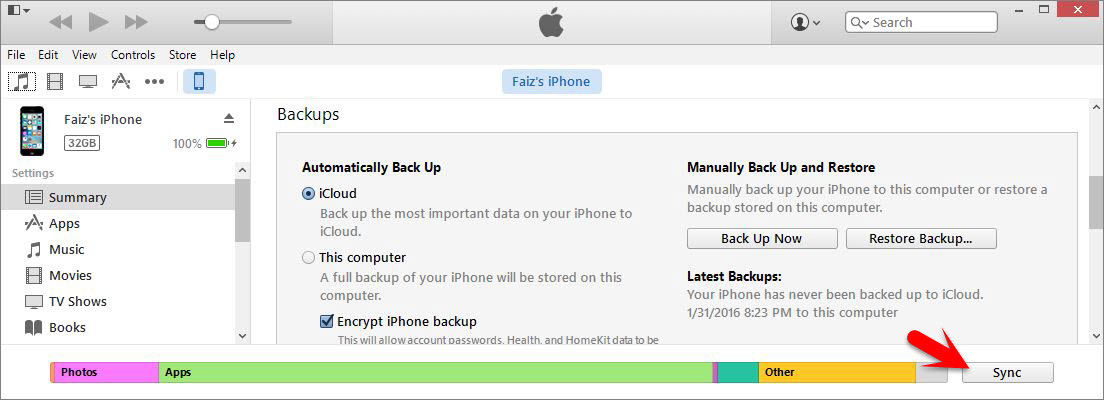 Sync With Itunes