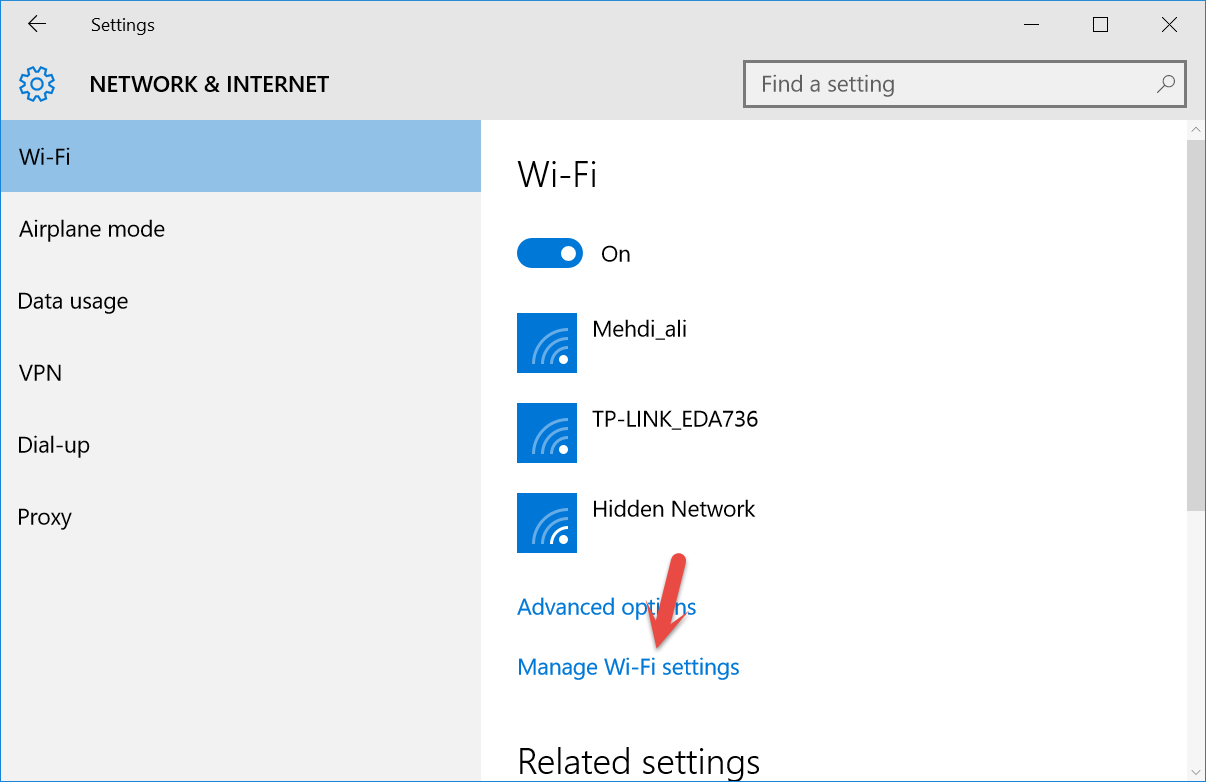 Manage Wifi Settings