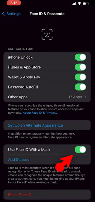 Enable Face Id With A Mask