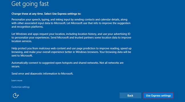 Use Express Settings