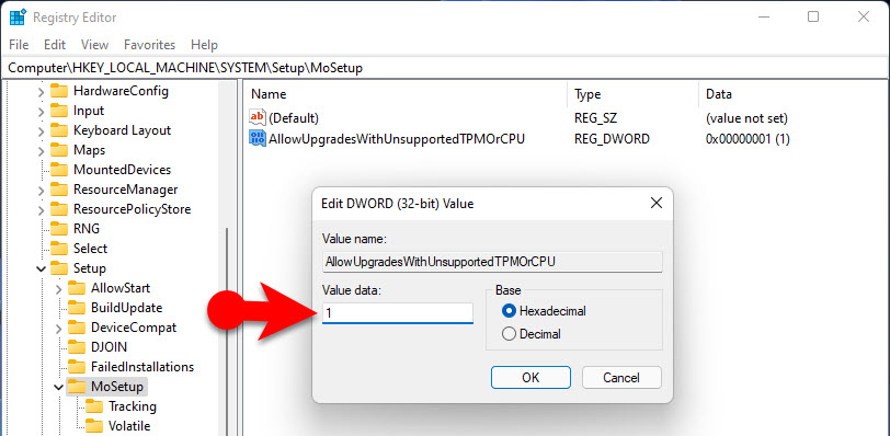 Change The Value Data In Registry