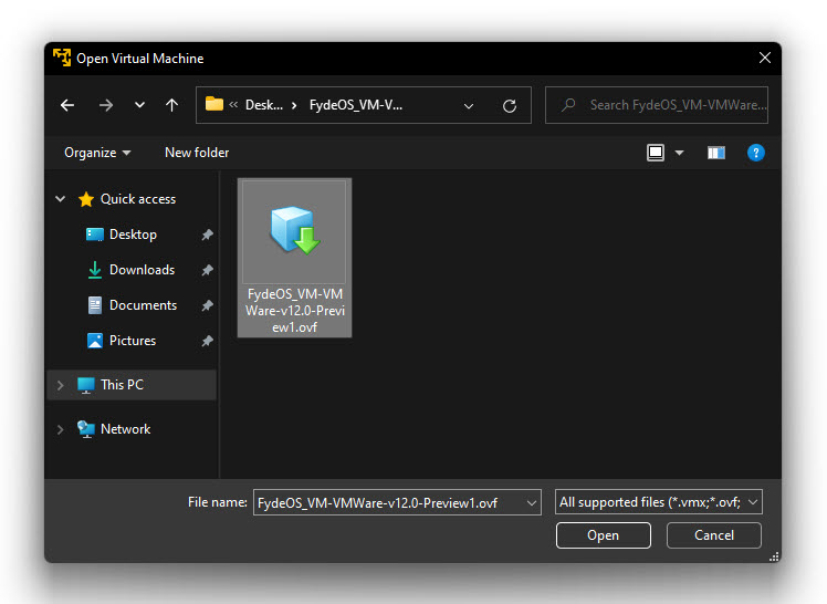 Choose Fydeos Vm
