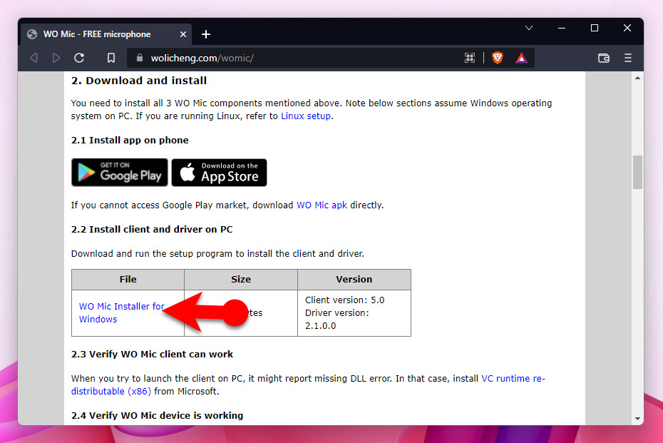 1 Download Wo Mic Installer For Pc