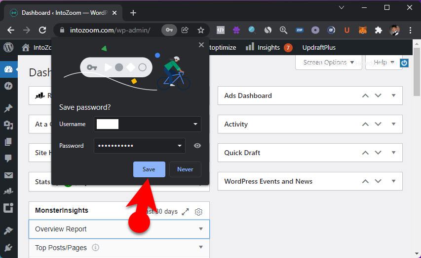 Save User And Password On Google Chrome