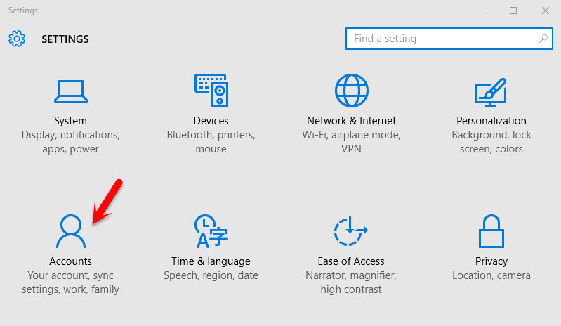 Windows 10 Account Settings 2
