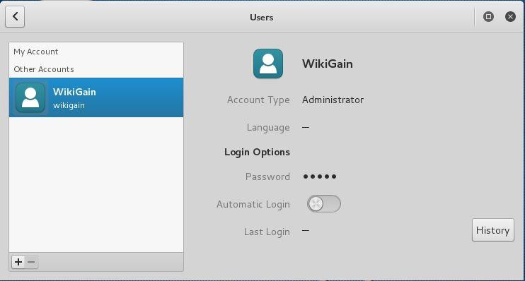 Wikigain User Account