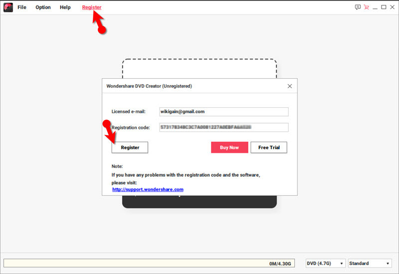 Register Dvd Creator
