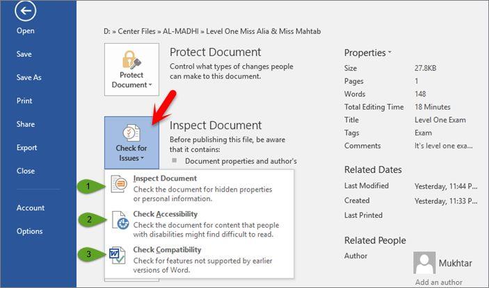Inspect Document