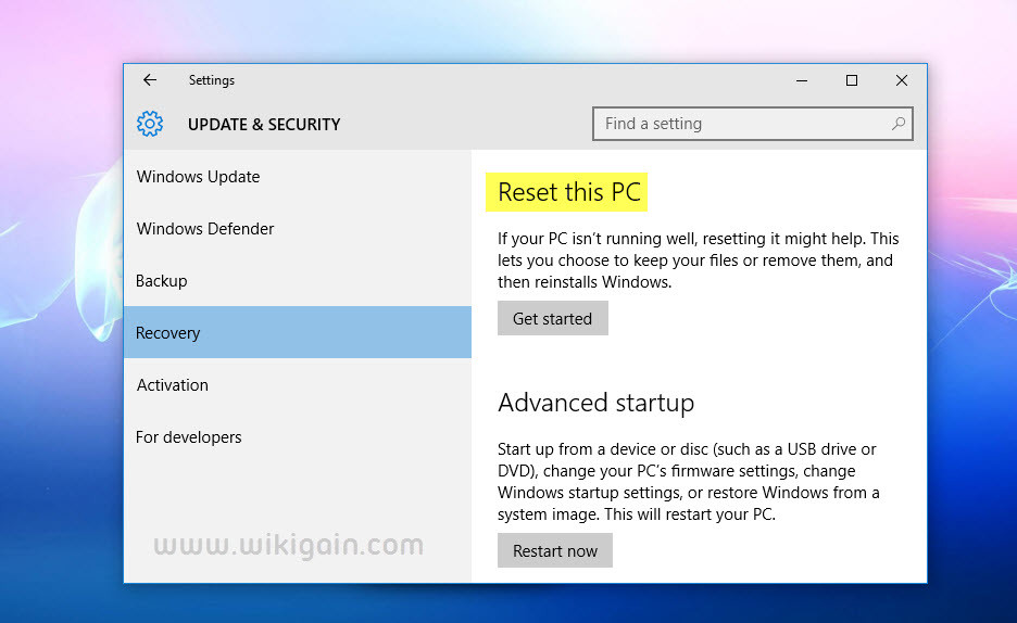 A Way To Refresh Or Reset Pc From Command Set Off On Home Windows 10