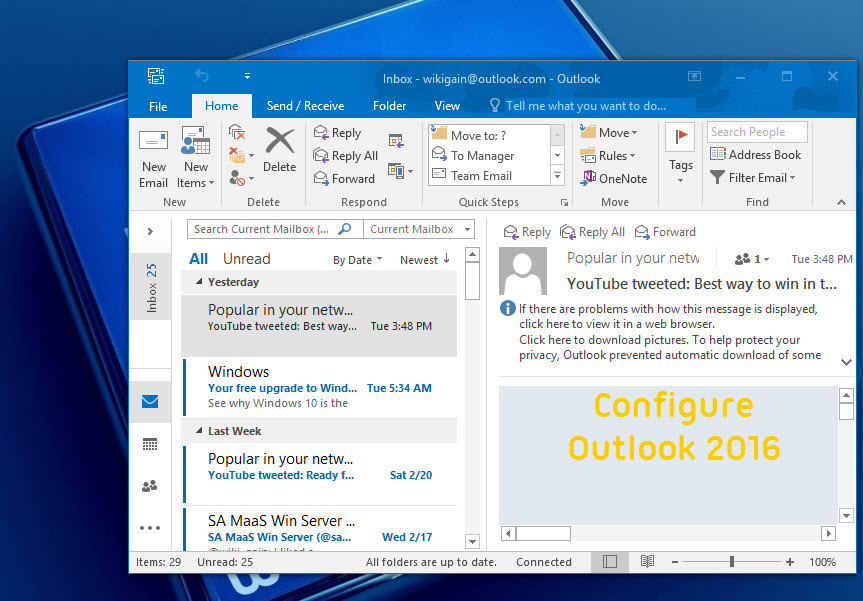 how to install microsoft outlook 2016