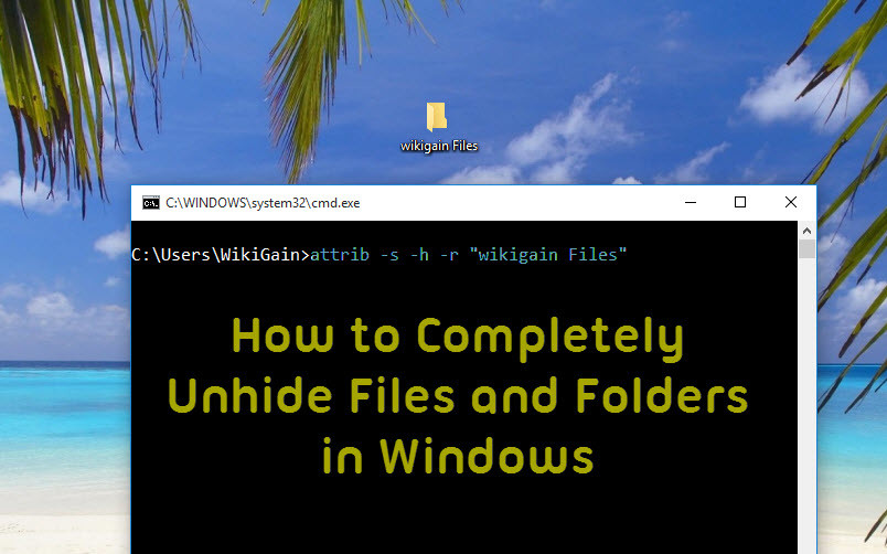 Completely Unhide Files and Folders in Windows