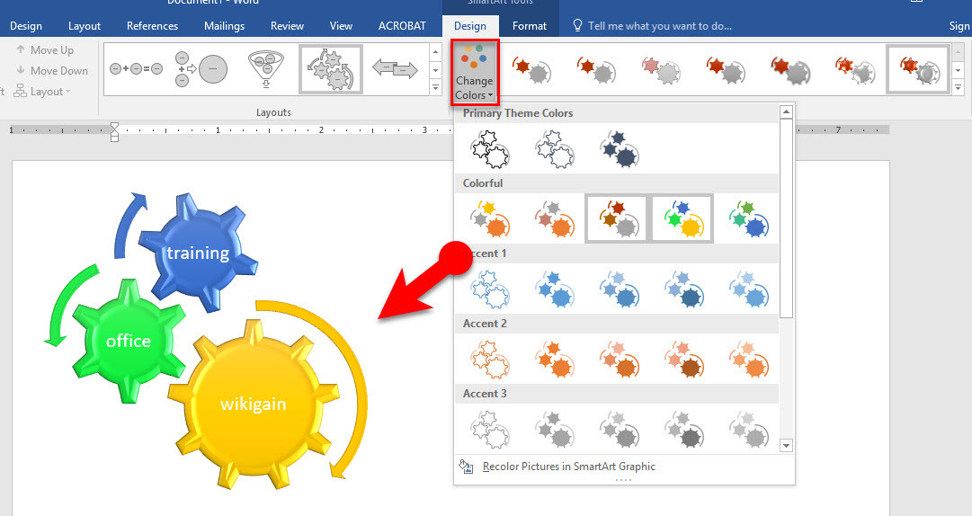 How To Create Smart Art Graphic In Microsoft Word 2016 Wikigain