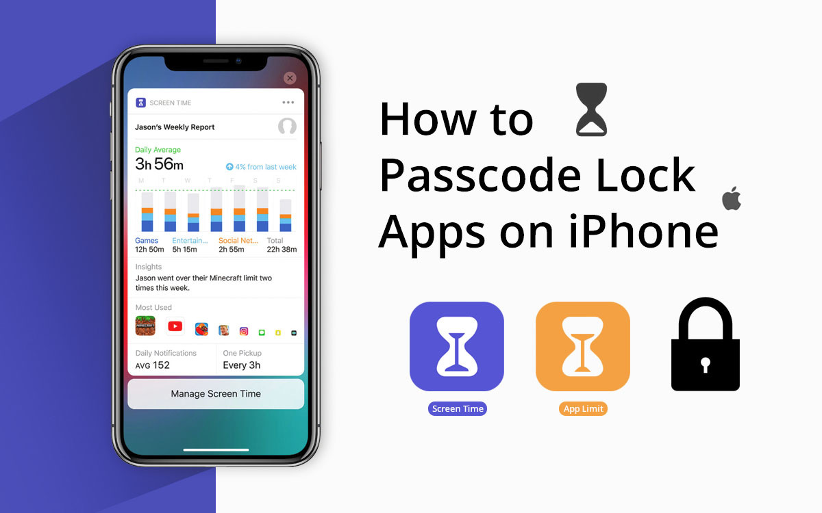 How to Passcode Lock Apps on iPhone (iOS 12) Screen Time - wikigain
