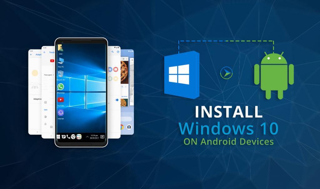 how to install windows 10 from an android device