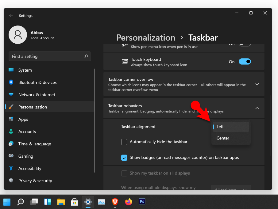 How To Move The Taskbar Icons To The Left In Windows 11 Techspite ...