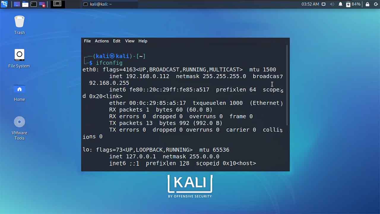 set static ip address in kali linux