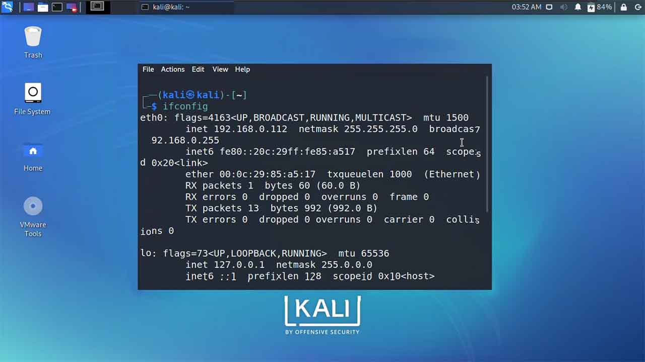 change static ip kali linux