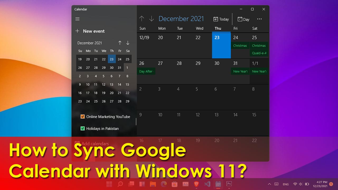 How to Sync Google Calendar with Windows 11?
