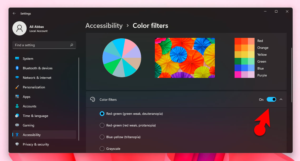 How to Change the Color Filters on Windows 11 PC wikigain