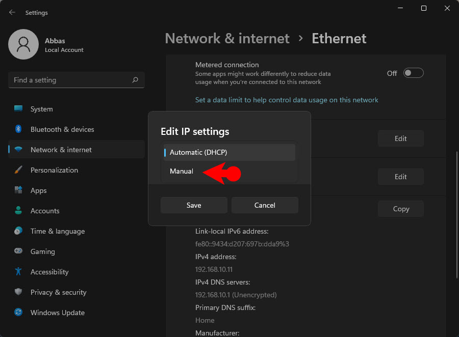 Assign a Static IP Address