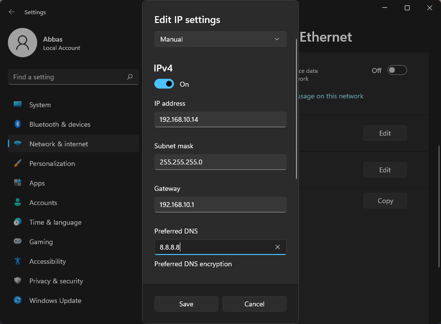 Assign a Static IP Address