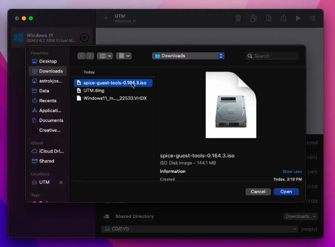 Install Windows 11 on UTM