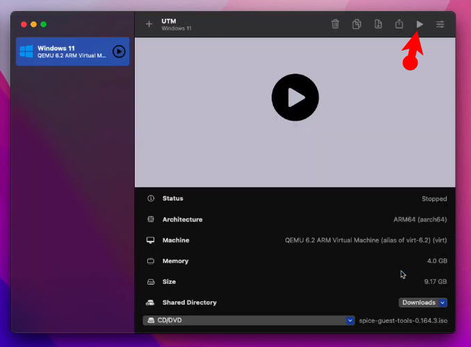 Install Windows 11 on UTM