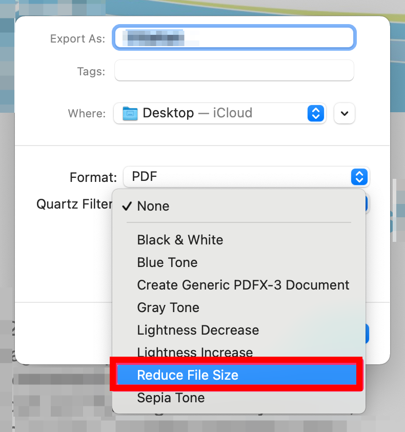 reduce file size pdf macos