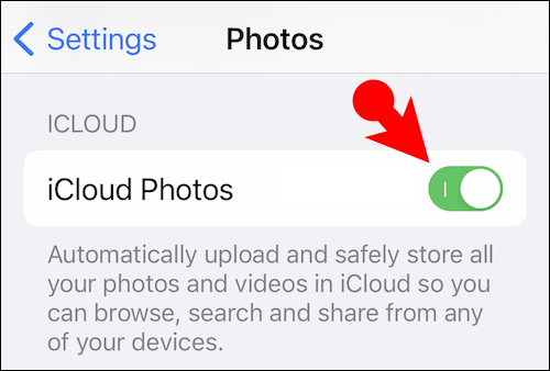 Disable iCloud images