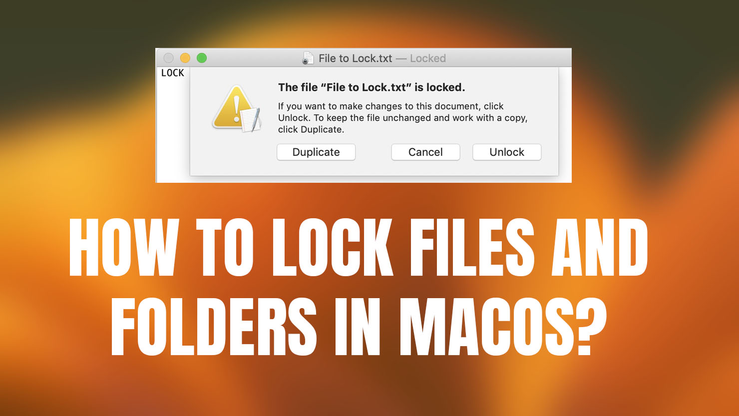 How to Lock Files and Folders in macOS